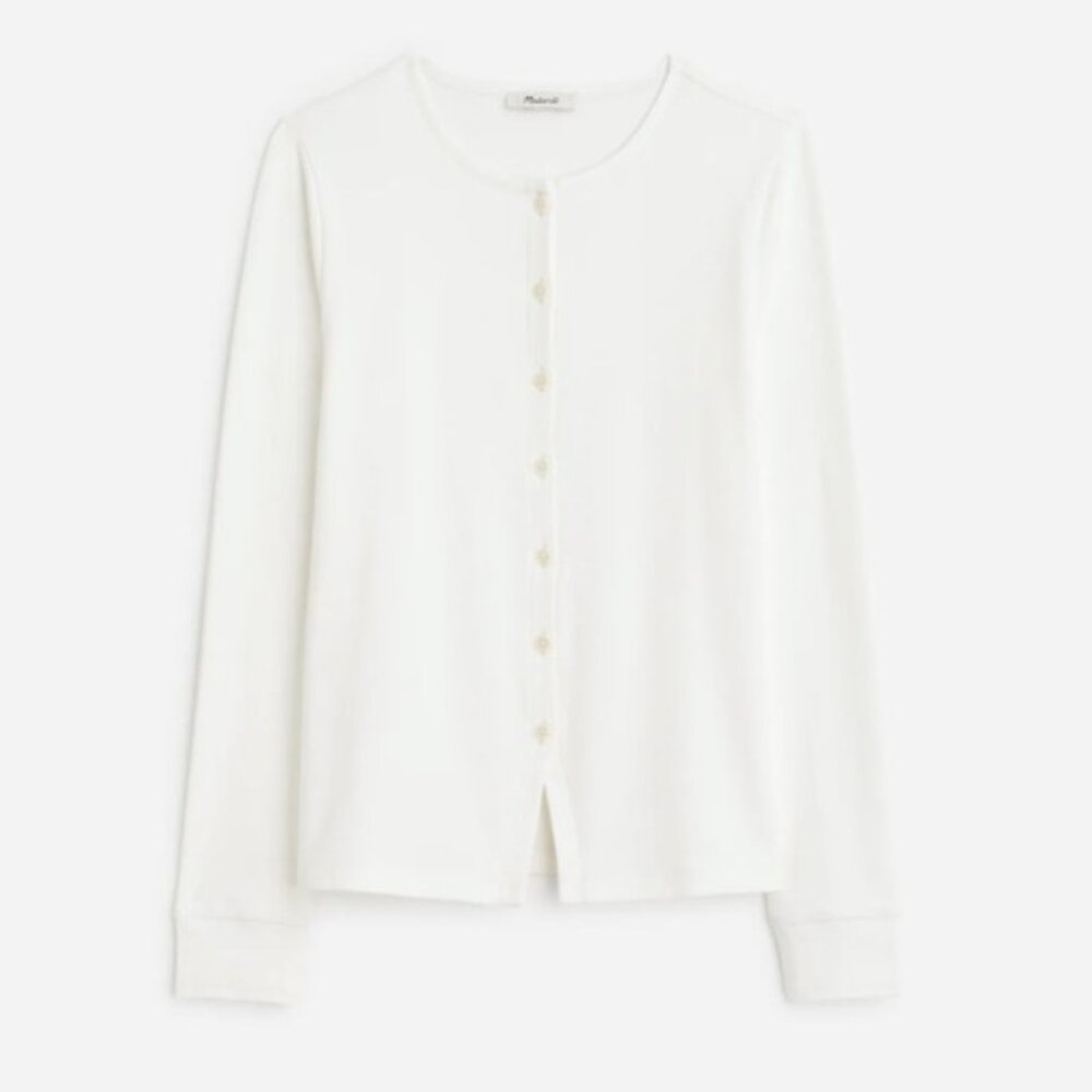 SOLD☀️NWT Madewell Ribbed Button-Front Cardigan - Picture 1 of 6